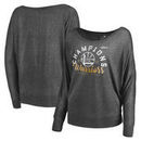 Golden State Warriors Let Loose by RNL Women's 2017 NBA Finals Champions Key Flowy Off Shoulder T-Shirt - Heathered Gray