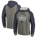 New York Yankees Fanatics Branded Cooperstown Collection Doubleday Tri-Blend Raglan Pullover Hoodie - Ash
