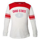 Ohio State Buckeyes Girls Toddler Long Sleeve Stripe Football T-Shirt - White/Scarlet