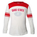 Ohio State Buckeyes Girls Youth Long Sleeve Stripe Football T-Shirt - White/Scarlet
