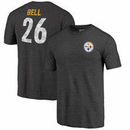 Le'Veon Bell Pittsburgh Steelers NFL Pro Line by Fanatics Branded Icon Tri-Blend Player Name & Number T-Shirt - Heathered Black