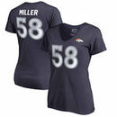 Von Miller Denver Broncos NFL Pro Line by Fanatics Branded Women's Authentic Foil Stack Name & Number V-Neck T-Shirt - Navy