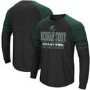 Michigan State Spartans Colosseum Big and Tall Hybrid Raglan Long Sleeve T-Shirt – Heathered Gray/Green