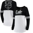 Los Angeles Kings 5th & Ocean by New Era Women's Baby Jersey Long Sleeve Crew T-Shirt - White/Black
