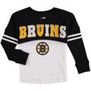 Boston Bruins 5th & Ocean by New Era Girls Youth Baby Jersey Long Sleeve Stripe T-Shirt - White/Black