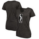 NBA G League Fanatics Branded Women's Distressed Primary Logo Tri-Blend V-Neck T-Shirt - Black