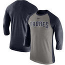 San Diego Padres Nike MLB Tri-Blend Raglan 3/4-Sleeve T-Shirt – Gray/Navy