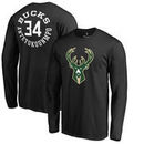 Giannis Antetokounmpo Milwaukee Bucks Fanatics Branded Round About Name & Number Long Sleeve T-Shirt - Black