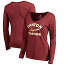 Canton Charge Fanatics Branded Women's Overtime Long Sleeve V-Neck T-Shirt - Garnet