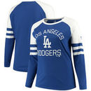 Los Angeles Dodgers Fanatics Branded Women's Plus Size Iconic Raglan Long Sleeve T-Shirt - Royal/White