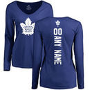 Toronto Maple Leafs Fanatics Branded Women's Personalized Backer V-Neck Long-Sleeve T-Shirt - Royal