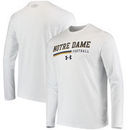 Notre Dame Fighting Irish Under Armour Football Sideline Tech Performance Long Sleeve T-Shirt - White