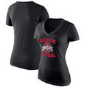 Ohio State Buckeyes Nike Women's Football Tri-Blend Mid V-Neck T-Shirt – Heathered Black