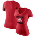 Ohio State Buckeyes Nike Women's Football Tri-Blend Mid V-Neck T-Shirt – Heathered Scarlet