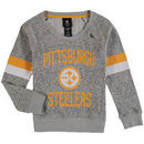 Pittsburgh Steelers Girls Youth My City Boat Neck Pullover Sweatshirt - Gray