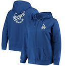 Los Angeles Dodgers Majestic Women's Fleece Full-Zip Hoodie - Royal