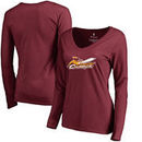 Canton Charge Fanatics Branded Women's Primary Logo Long Sleeve V-Neck T-Shirt - Garnet