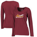 Canton Charge Fanatics Branded Women's Primary Logo Plus Size Long Sleeve T-Shirt - Garnet