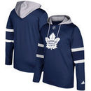 Toronto Maple Leafs adidas Silver Jersey Pullover Hoodie - Blue
