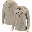 Yale Bulldogs Blue 84 Women's Striped French Terry V-Neck Hoodie – Cream