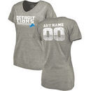 Detroit Lions NFL Pro Line by Fanatics Branded Women's Personalized Retro Tri-Blend V-Neck T-Shirt - Heathered Gray
