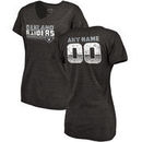 Oakland Raiders NFL Pro Line by Fanatics Branded Women's Personalized Retro Tri-Blend V-Neck T-Shirt - Black