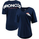 Denver Broncos NFL Pro Line by Fanatics Branded Women's Spirit Jersey Goal Line V-Neck T-Shirt - Navy