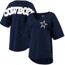 Dallas Cowboys NFL Pro Line by Fanatics Branded Women's Spirit Jersey Goal Line V-Neck T-Shirt - Navy