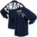 Dallas Cowboys NFL Pro Line by Fanatics Branded Women's Spirit Jersey Long Sleeve Lace Up T-Shirt - Navy