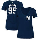 Aaron Judge New York Yankees Majestic Women's Name & Number V-Neck T-Shirt - Navy
