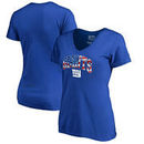 New York Giants NFL Pro Line by Fanatics Branded Women's Banner Wave Plus Size V-Neck T-Shirt - Royal