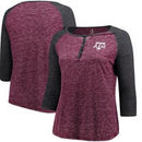Texas A&M Aggies Colosseum Women's Plus Size Team Logo 3/4-Sleeve Raglan Henley T-Shirt - Maroon