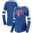 LA Clippers 5th & Ocean by New Era Women's Space Dye Baby Jersey Long Sleeve T-Shirt – Royal