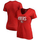 San Francisco 49ers Fanatics Branded Women's Nostalgia Plus Size V-Neck T-Shirt - Scarlet