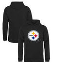 Pittsburgh Steelers NFL Pro Line by Fanatics Branded Youth Splatter Logo Pullover Hoodie - Black