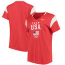 Team USA Nike Women's Fan V-Neck T-Shirt - Red