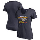 Nashville Predators Fanatics Branded Women's Freeline Plus Size V-Neck T-Shirt - Navy