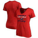Washington Capitals Fanatics Branded Women's Freeline Plus Size V-Neck T-Shirt - Red