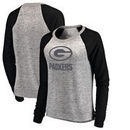 Green Bay Packers NFL Pro Line by Fanatics Branded Women's Cozy Raglan Pullover Sweatshirt – Heathered Gray/Black