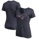 New England Patriots NFL Pro Line by Fanatics Branded Women's Static Logo V-Neck Plus Size T-Shirt - Navy