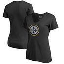 Pittsburgh Steelers NFL Pro Line by Fanatics Branded Women's Static Logo V-Neck Plus Size T-Shirt - Black