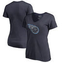 Tennessee Titans NFL Pro Line by Fanatics Branded Women's Static Logo V-Neck Plus Size T-Shirt - Navy