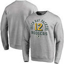 Aaron Rodgers Green Bay Packers NFL Pro Line by Fanatics Branded Team Elite Player Name & Number Crew Pullover Sweatshirt - Gray