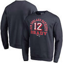 Tom Brady New England Patriots NFL Pro Line by Fanatics Branded Team Elite Player Name & Number Crew Pullover Sweatshirt - Navy