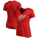 Detroit Red Wings Fanatics Branded Women's Splatter Logo V-Neck T-Shirt - Red