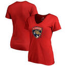 Florida Panthers Fanatics Branded Women's Splatter Logo V-Neck T-Shirt - Red