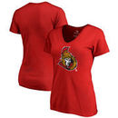 Ottawa Senators Fanatics Branded Women's Splatter Logo V-Neck T-Shirt - Red