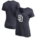 San Diego Padres Fanatics Branded Women's Splatter Logo V-Neck T-Shirt - Navy