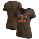 Cleveland Browns NFL Pro Line by Fanatics Branded Women's Vintage Collection Victory Arch V-Neck T-Shirt - Brown