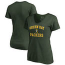 Green Bay Packers NFL Pro Line by Fanatics Branded Women's Vintage Collection Victory Arch V-Neck T-Shirt - Green
